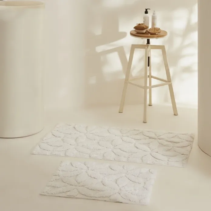 Karaca Home Berlin 2-teiliges Badteppich-Set Ecru