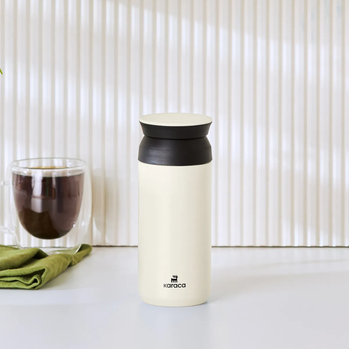 Karaca Rainbow Steel Auslaufsichere Thermoskanne 350 Ml Creme