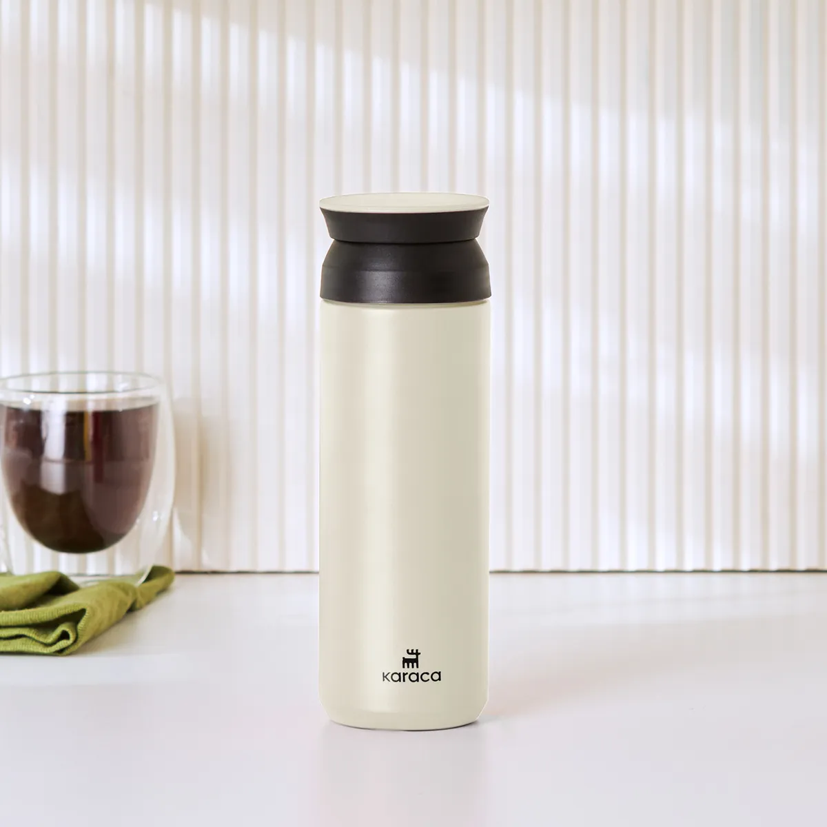 Karaca Rainbow Steel Auslaufsichere Thermoskanne 500 Ml Creme