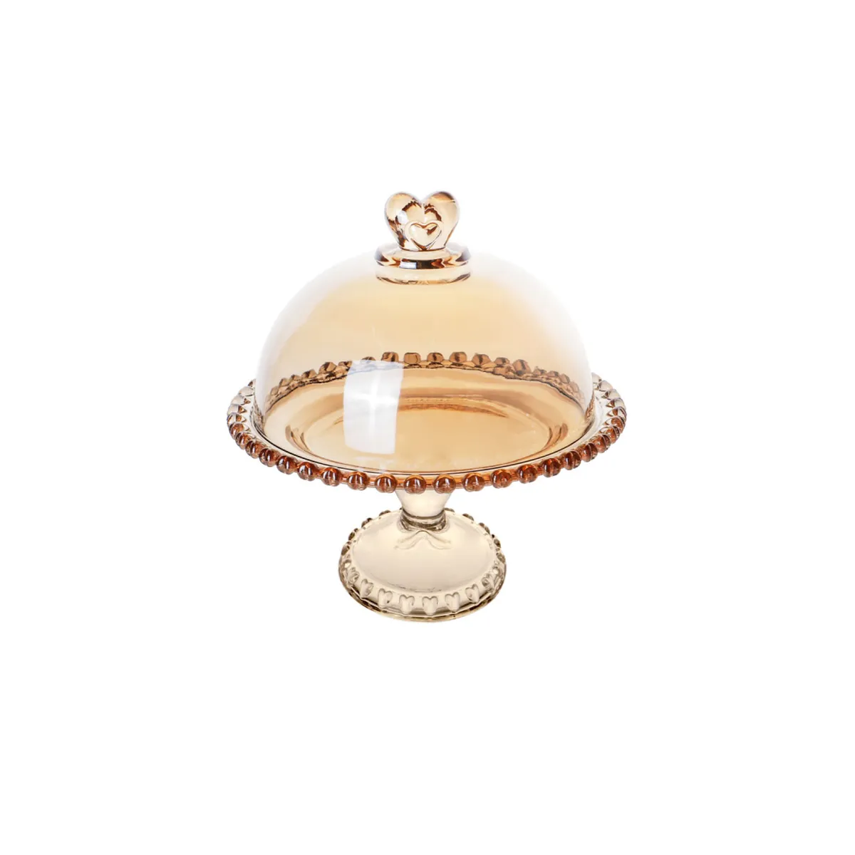 Karaca Glory Amber Kuchenständer mit Fuß, 19 cm Material