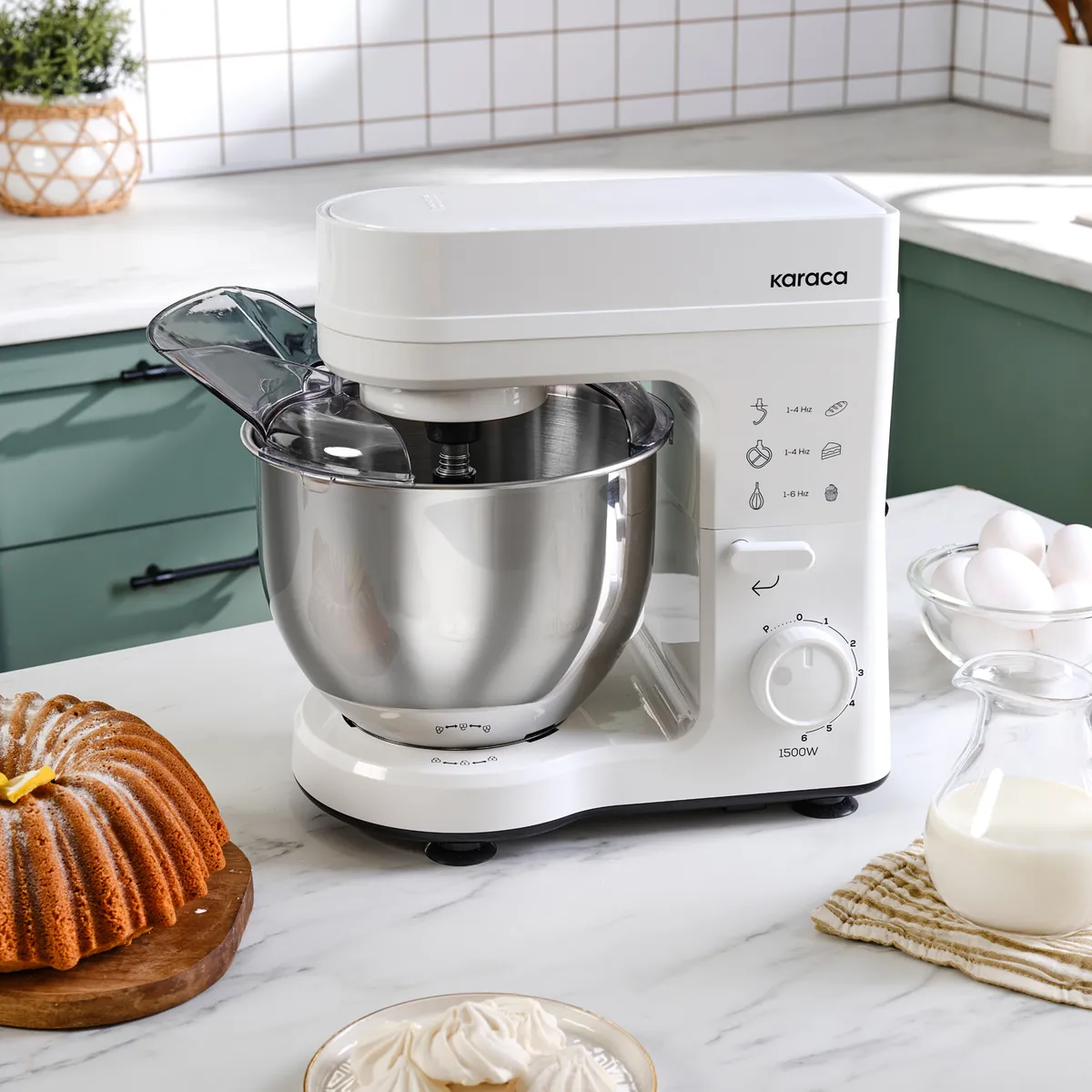 Karaca Maestrochef Stella Küchenmaschine Weiß 1500W 5L
