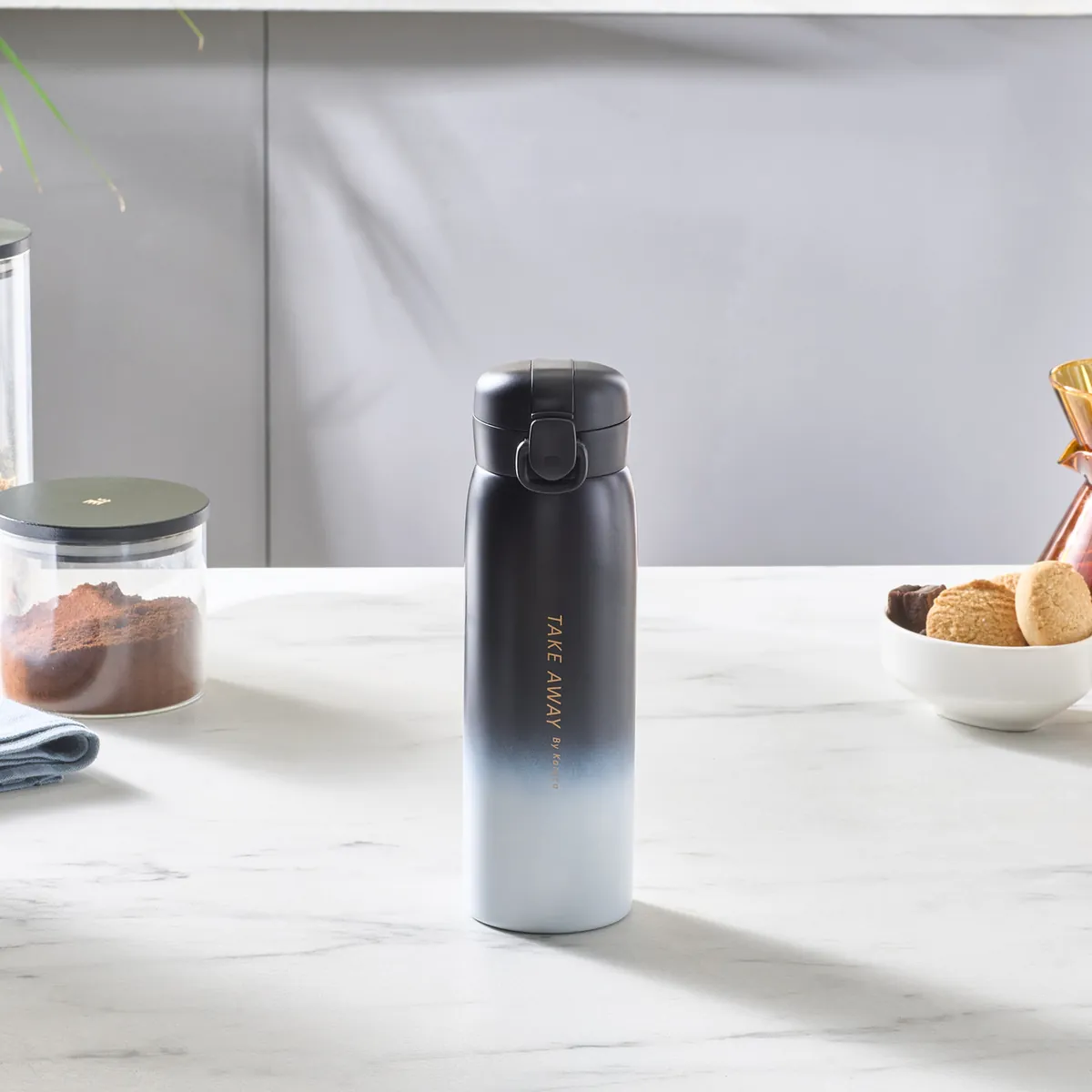 Karaca Skyfall Stahl Leakproof Thermos 500 Ml Schwarz