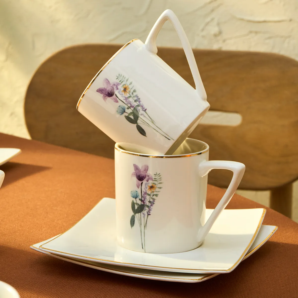 Karaca Valencia Teetassenset für 6 Personen, 190 ml