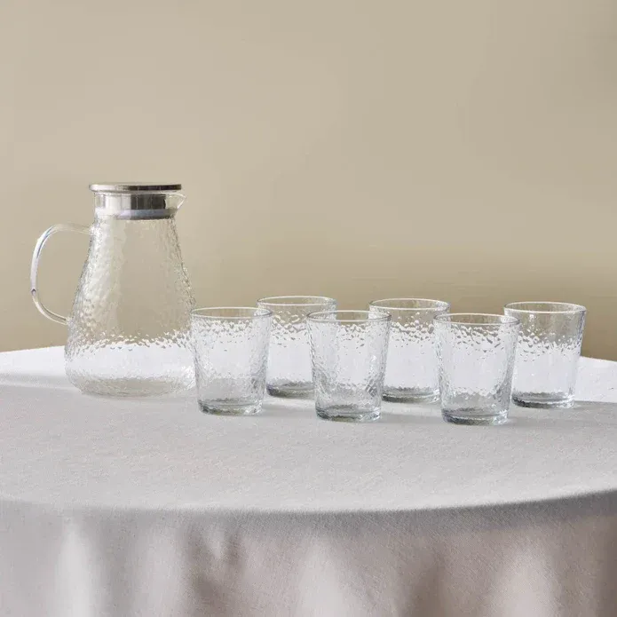 Karaca Luminous 7 Teiliges Glas Set Transparent