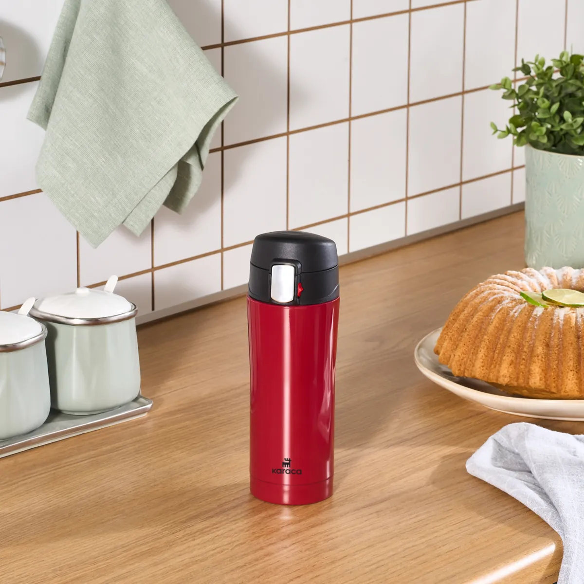 Karaca Pluton, Thermosflasche, 350ML, Rot