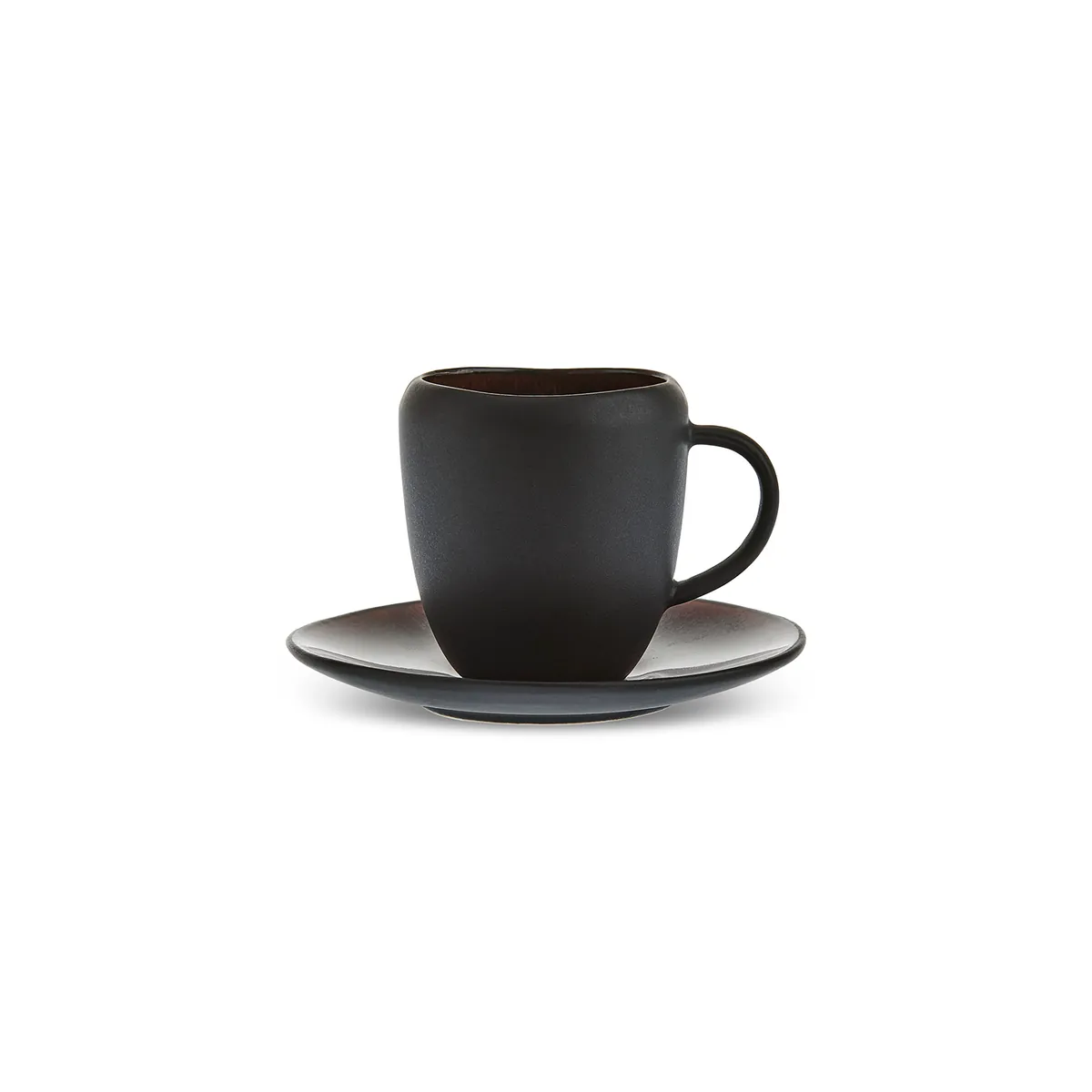 Karaca Earth Collection New Galactic, 2-teiliges Kaffeetassen-Set für 1 Personen, 100ML, Schwarz
