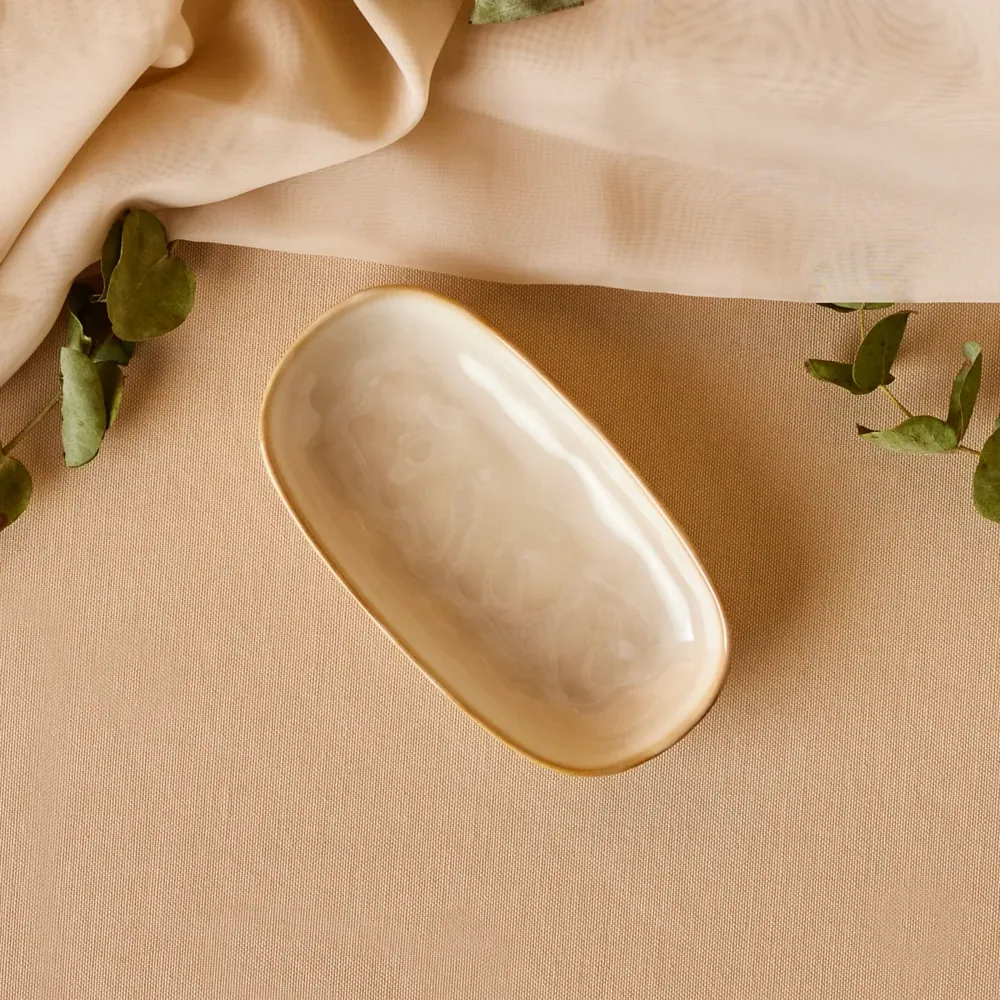 Karaca Aria Servierplatte mit Reaktivglasur, 16 cm, Beige