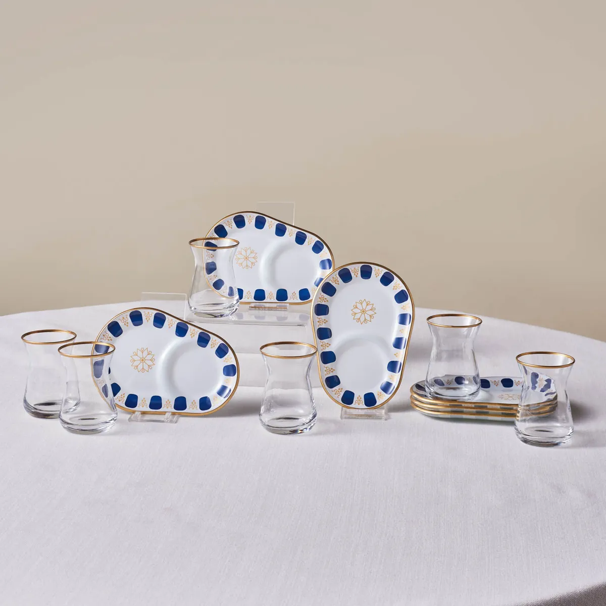 Karaca Belem Marineblau 12-teiliges Teeglas-Set