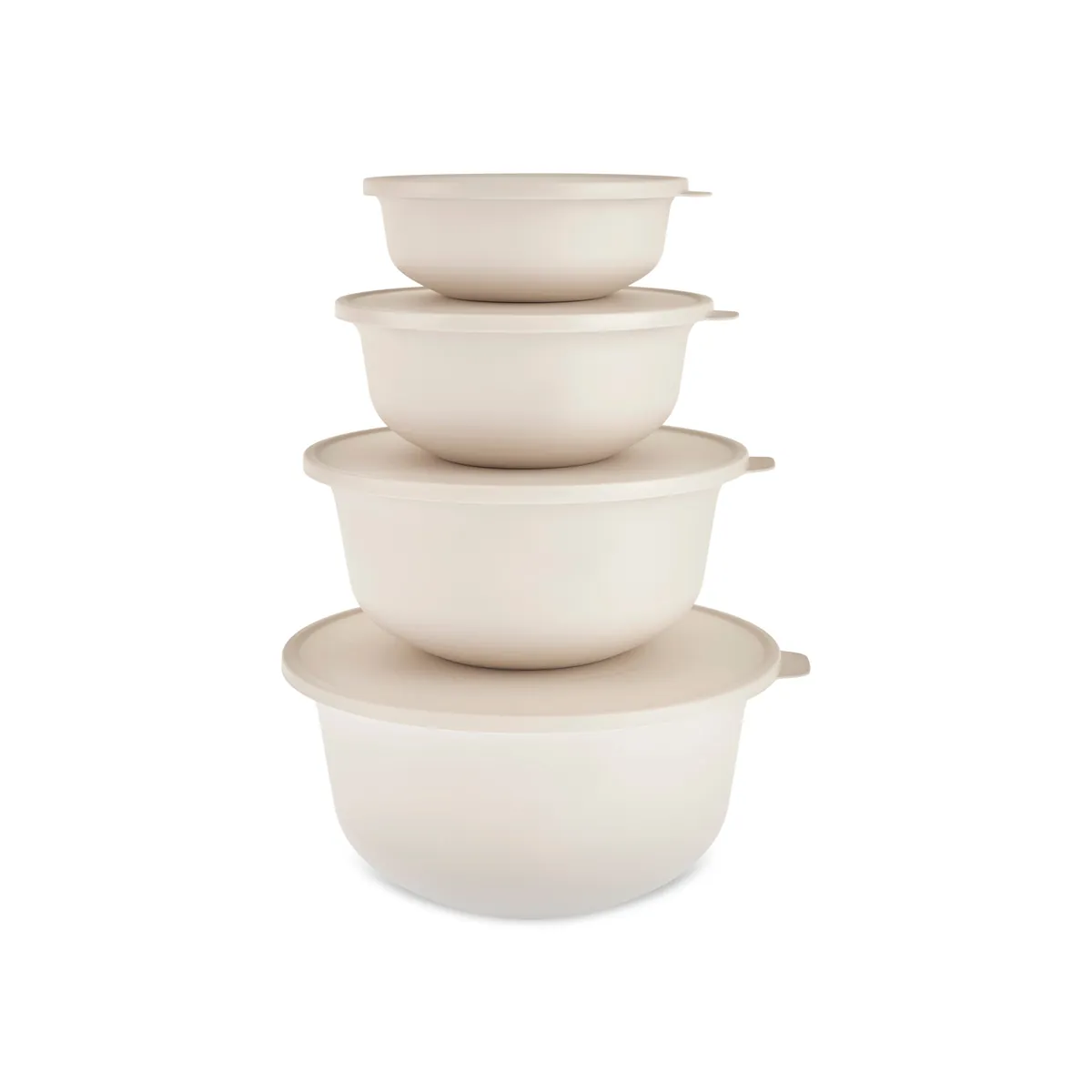 Karaca Forbs 4-teiliges 2 in 1 Aufbewahrungsbehälter-Set, Creme