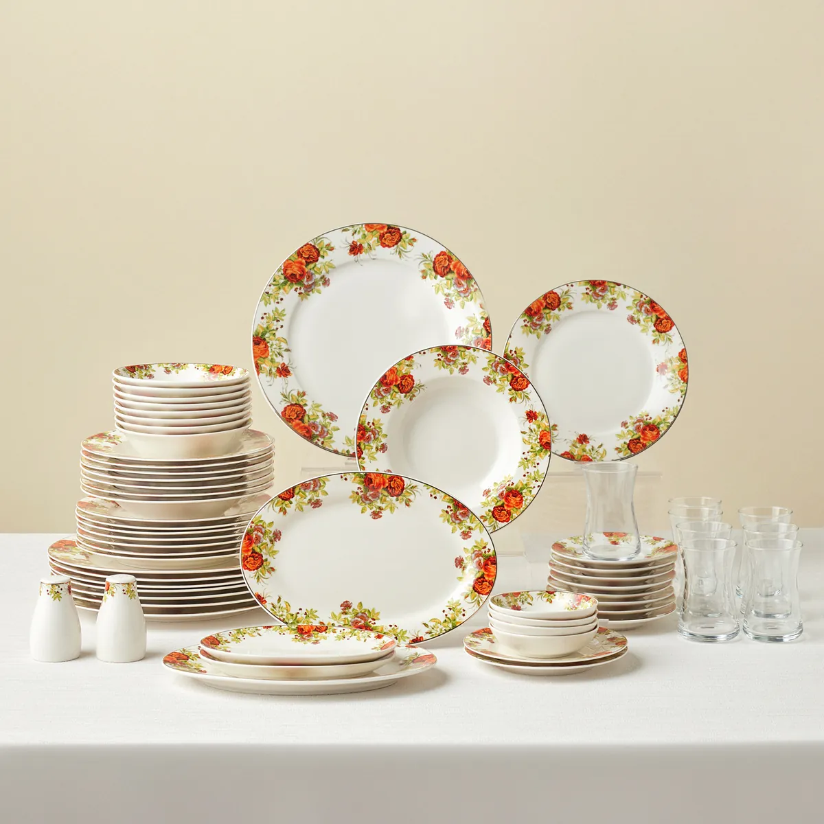 Karaca Elegance Bone Montebello 60-teiliges Tafelservice für 8 Personen