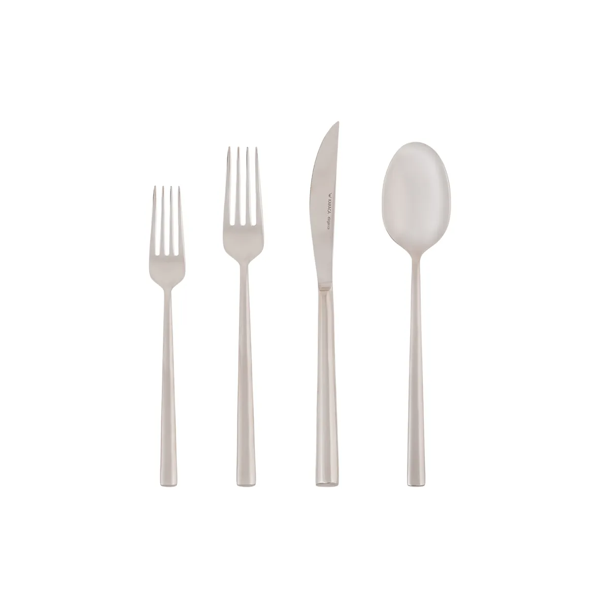 Karaca Milas 24-teiliges Platin Tafelbesteck-Set in Box