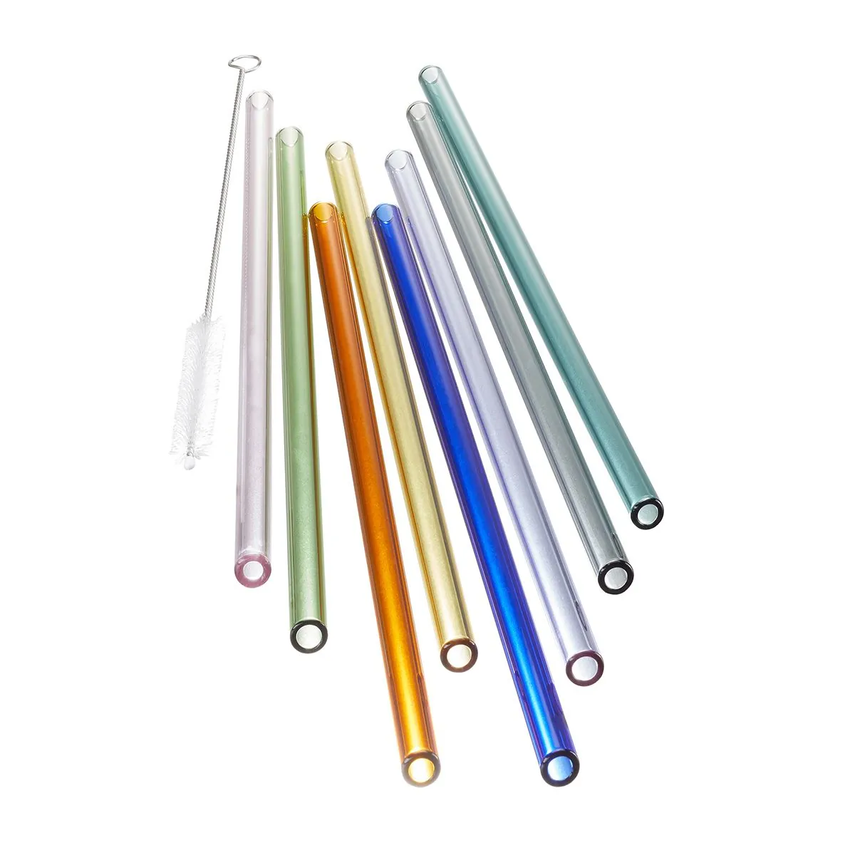 -GEFU- "FUTURE" Glastrinkhalme 23cm 8 Stück, bunt