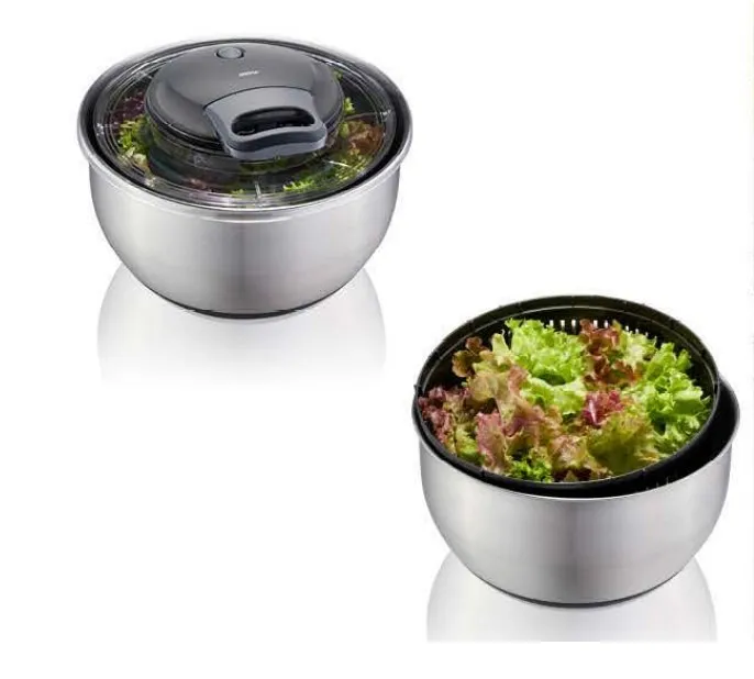 Gefu Salatschleuder Edelstahl 4,5Liter PULLIT