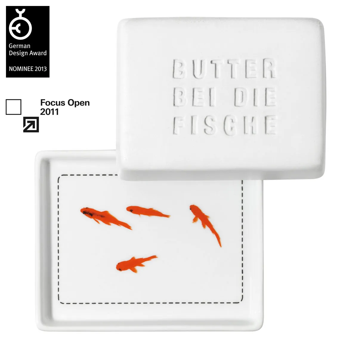 Poesie et Table. Breakfast. Butterdose  "Butter bei die Fische" für 125 g