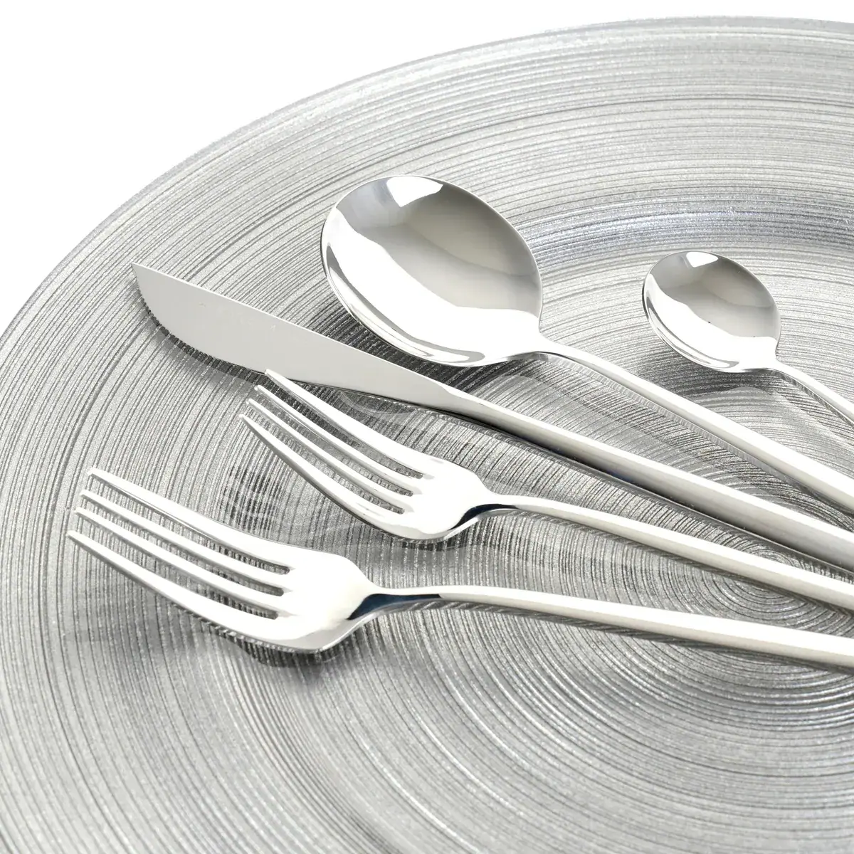 Karaca Jupiter 30-teiliges Besteckset Silber für 6 Personen mit Box