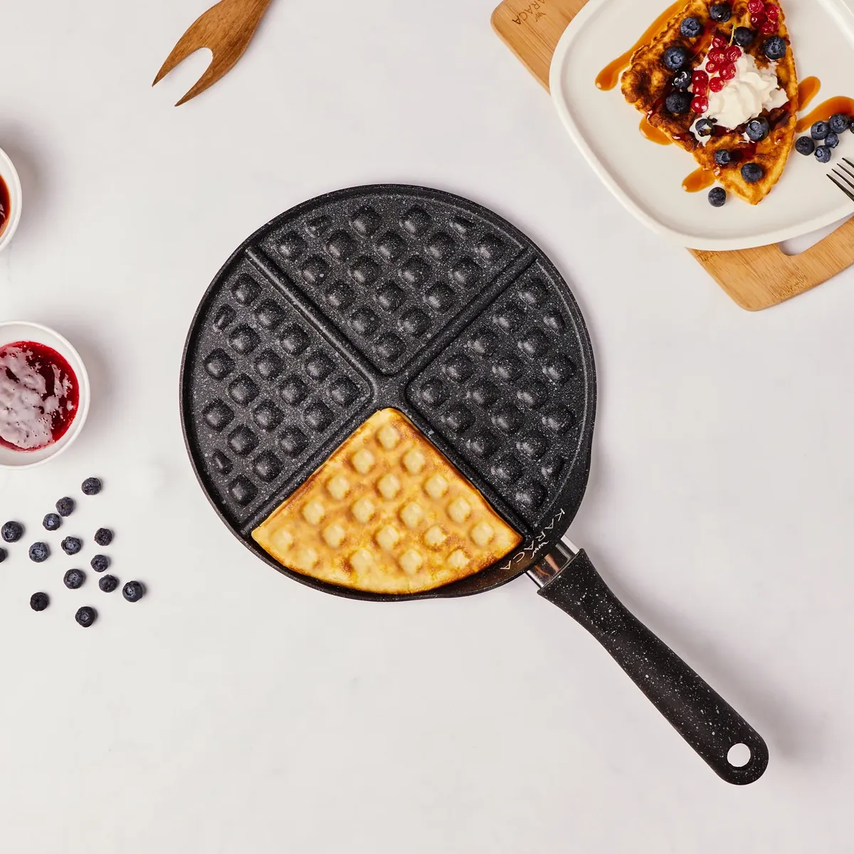 Karaca Love of Kitchen Waffle Pfanne Grau 26 cm