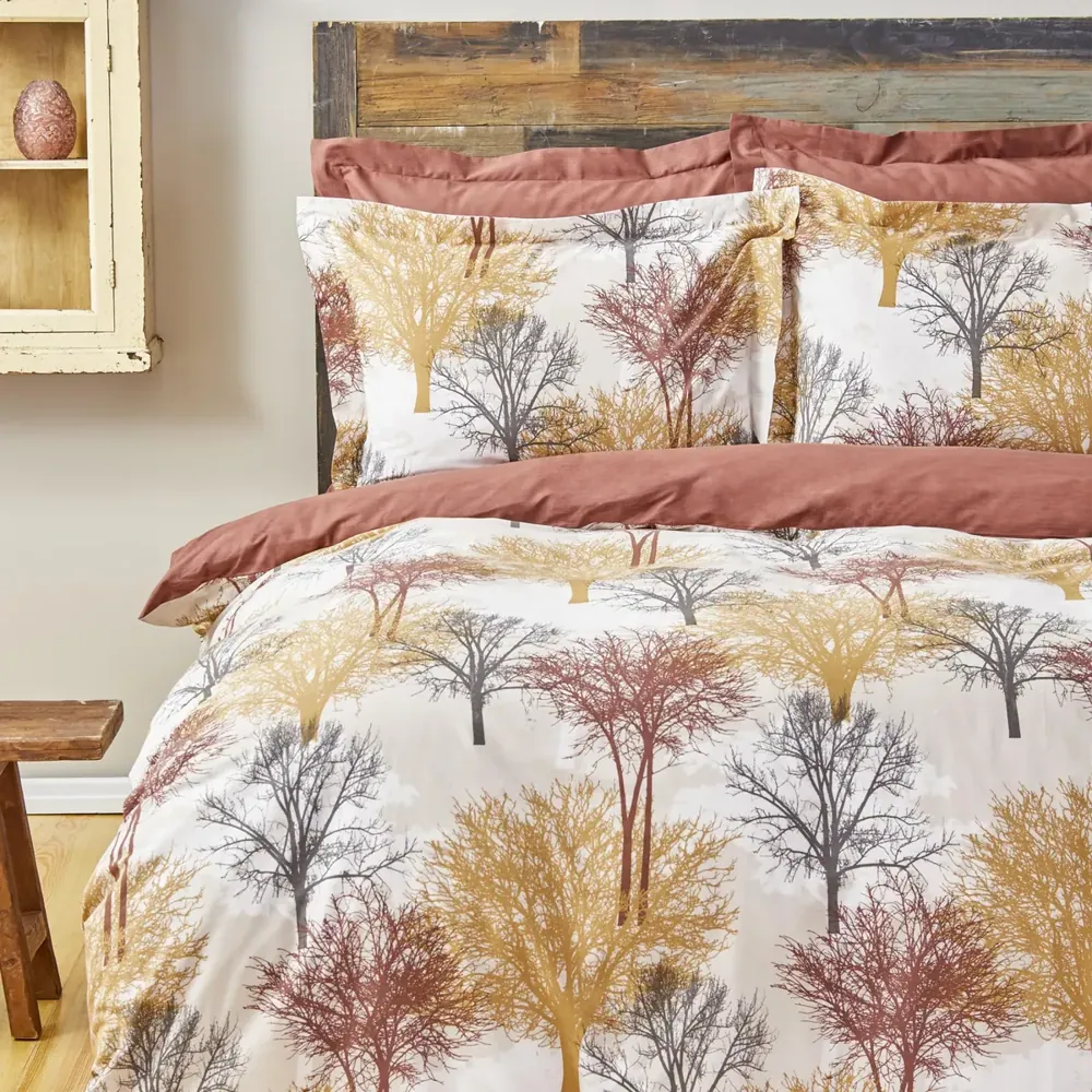 Sarah Anderson Fun Tree %100 Baumwoll Doppelbettbezug Set