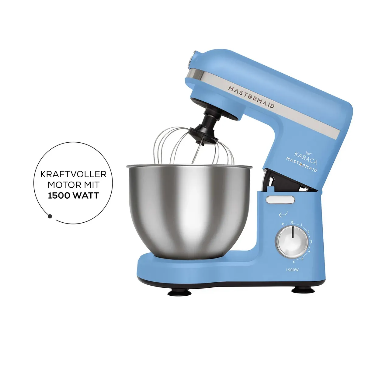 Karaca Mastermaid Chef Küchenmaschine Royal Blau 1500W 5 LT