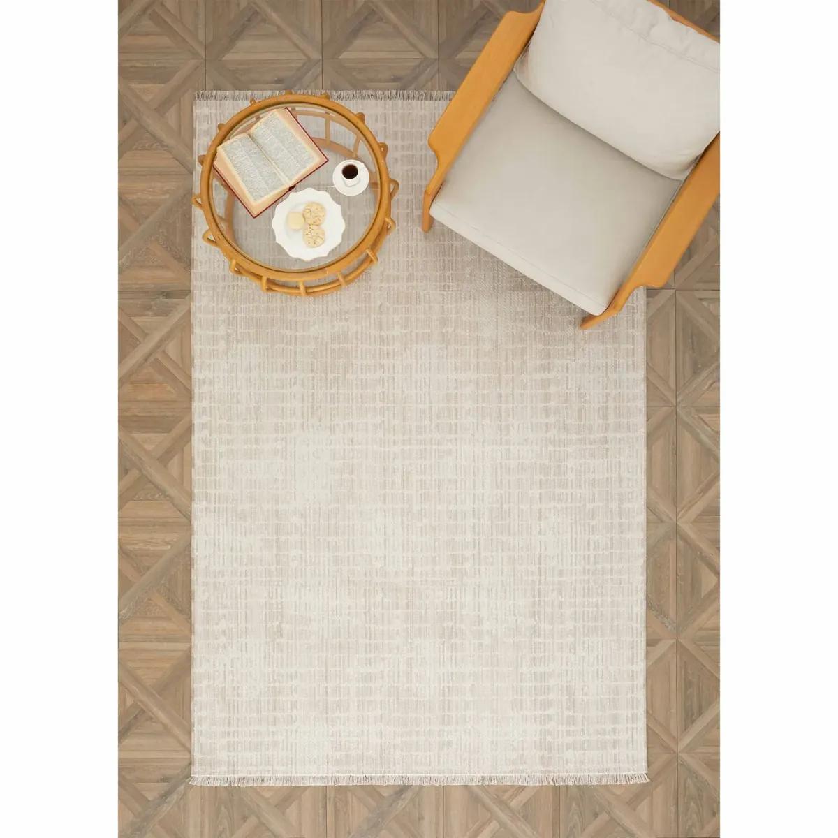 Kaşmir Halı Dogasever Recycelte Baumwollteppiche Regen 160x230 cm