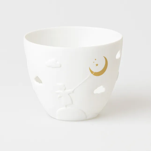 Mini Poesielicht Engel und Mond D.8cm,H.6,5cm