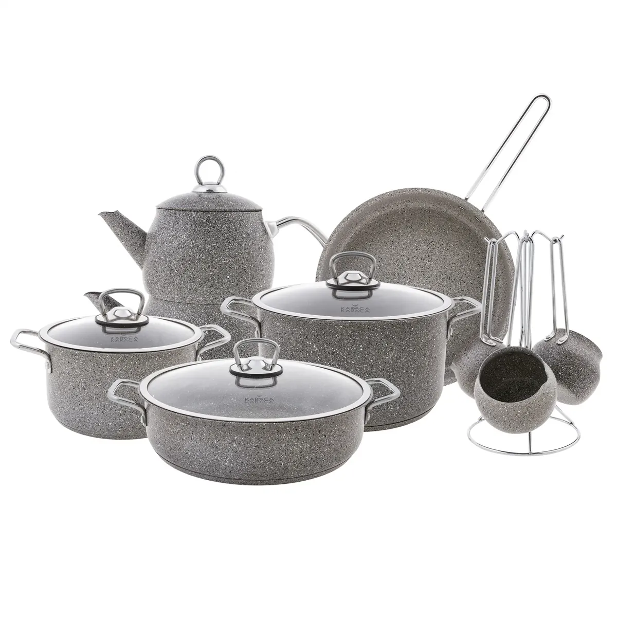Karaca Biogranit Steel Plus 14 Stück Mitgift-Set Grau