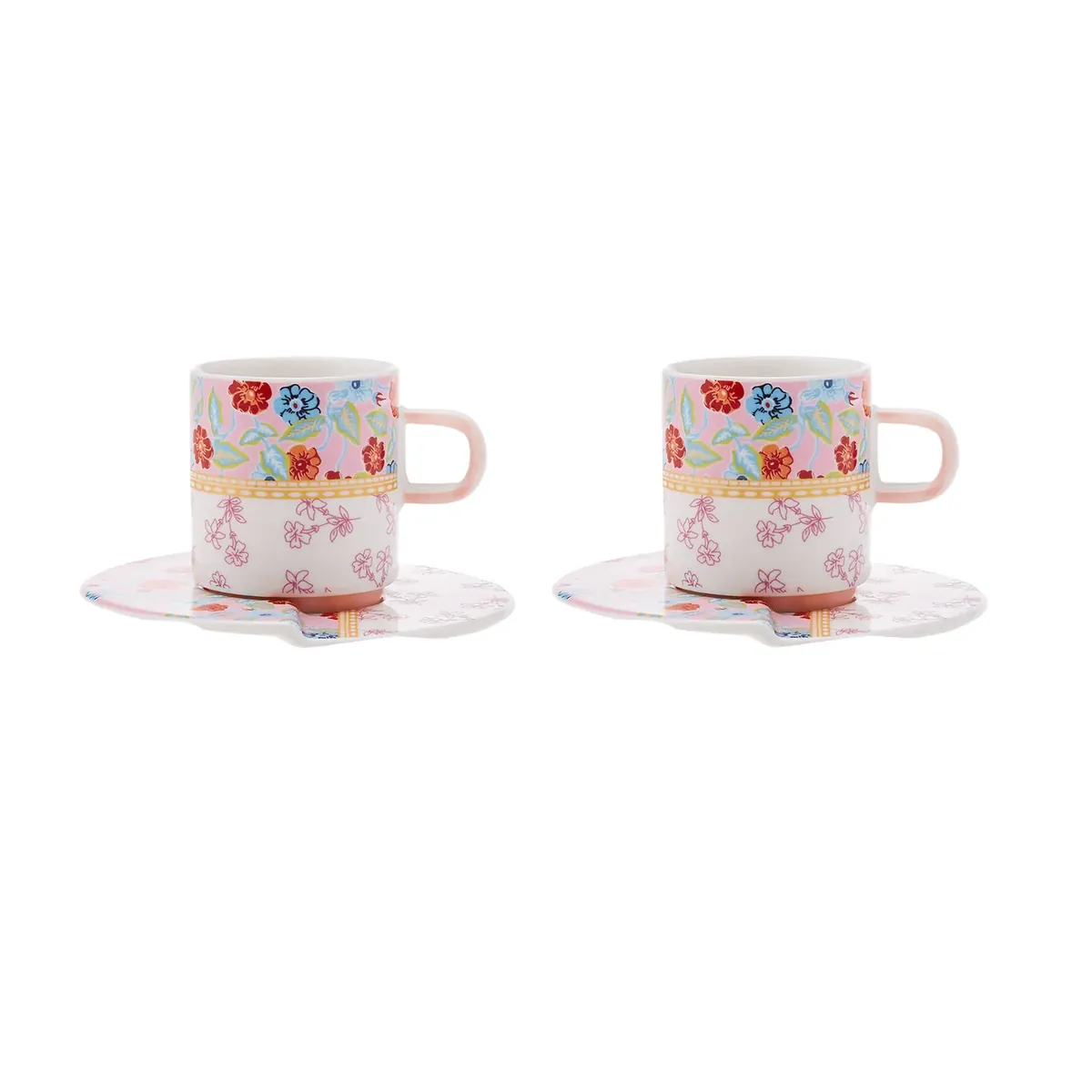 Karaca Fam Porzellan-Kaffeetassen-Set für 2 Personen