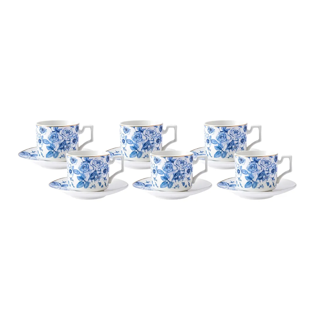 Karaca Magnolia Kaffeetassen-Set für 6 Personen 100 ml