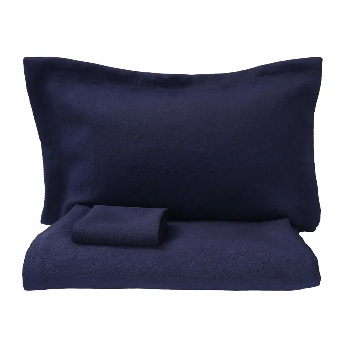 Karaca Home Lafel Marineblaue Doppelbettdecke Set