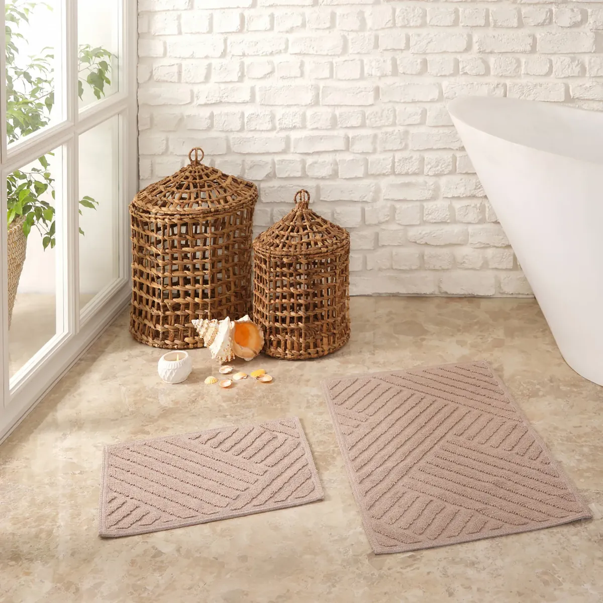Karaca Home Kelly Line Mattenset in Beige