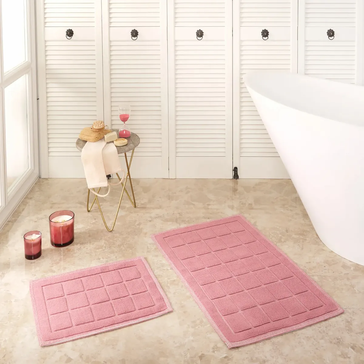 Karaca Home Kelly Quatre Mattenset in Violett-