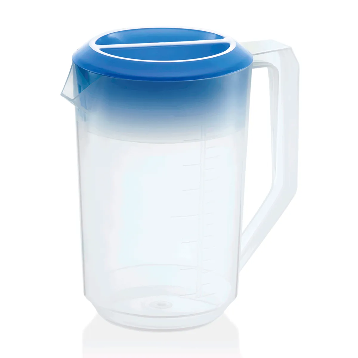 Kanne mit Deckel, 1,8 ltr., Farbe wählbar, Skalierung 100 ml, Polypropylen