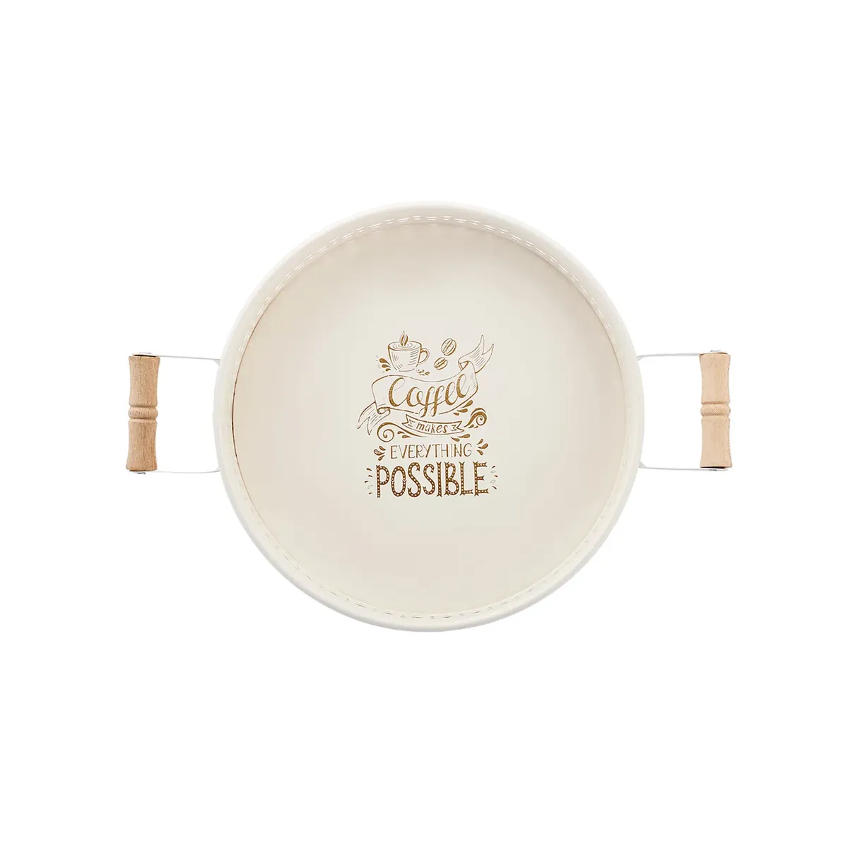 Karaca Country Rundes Tablett Creme 26 cm