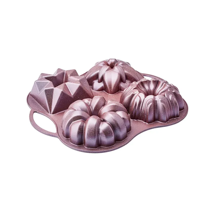 Karaca Cake pro aluminium guss dekorative kuchen form, 4 stück, 28cmx35cm, rosa