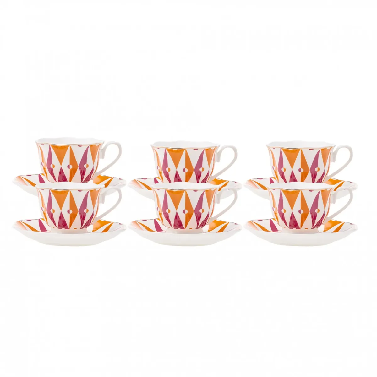 Karaca Festival Kaffeetassen-Set für 6 Personen 80 ml