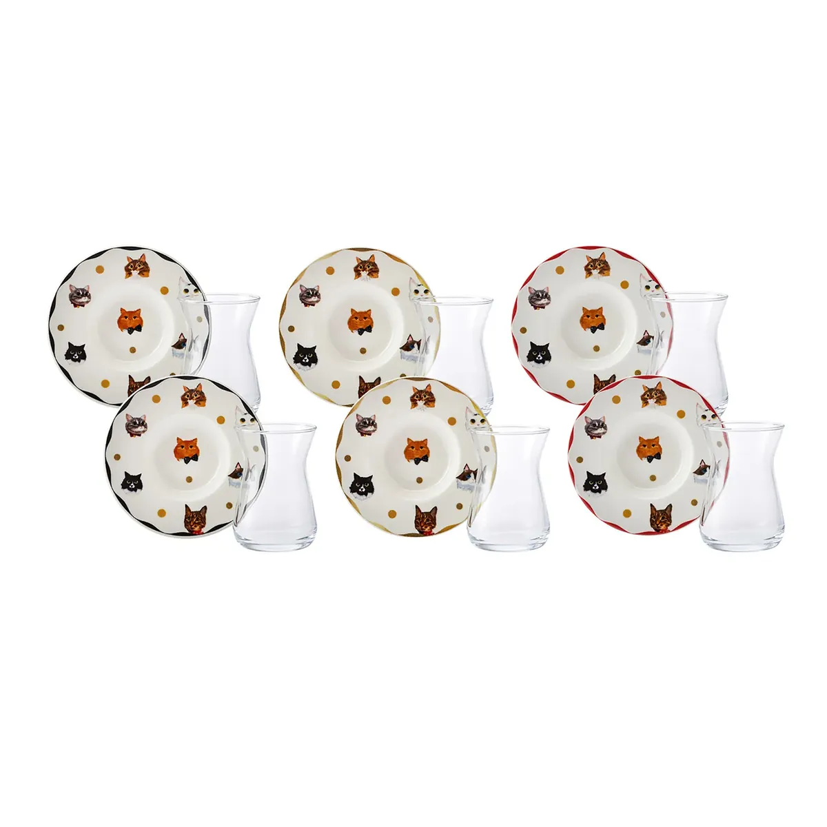 Karaca Cat 12 teiliges Teeset für 6 Personen
