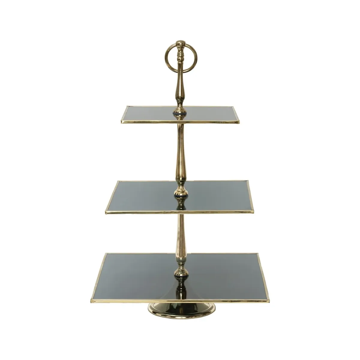 Karaca Home Line Dekorativer 3-stöckiger goldener Tortenständer 25 cm