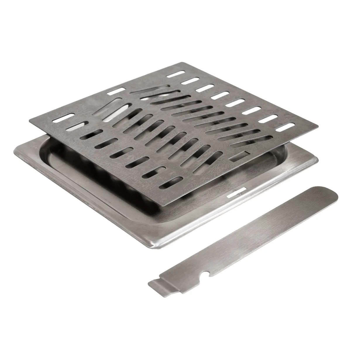 Rost Set aus Edelstahl & Fettwanne für Gas Beef-Grill