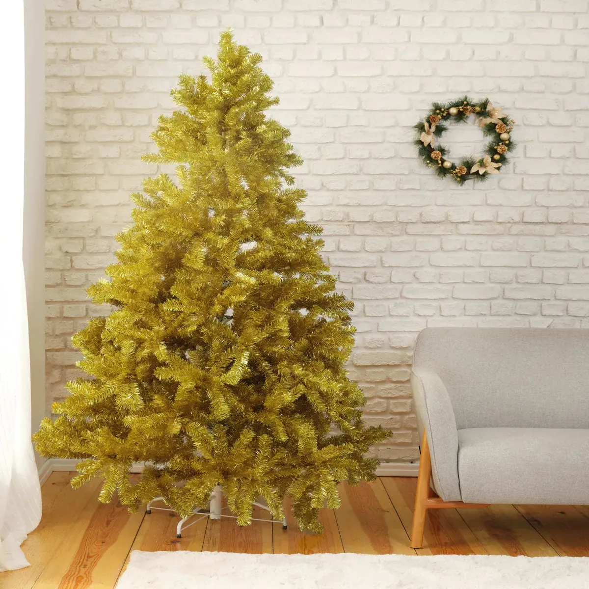 Karaca Goldener Weihnachts-Tannenbaum 210 cm