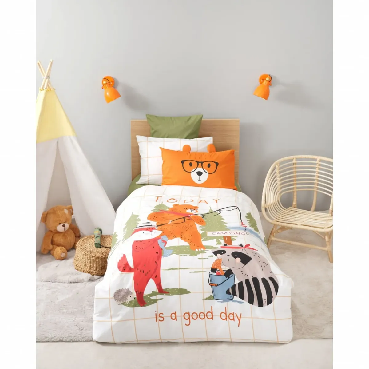 Karaca Home Young Wild Friends 100% Baumwolle Einzel Bettbezug Set