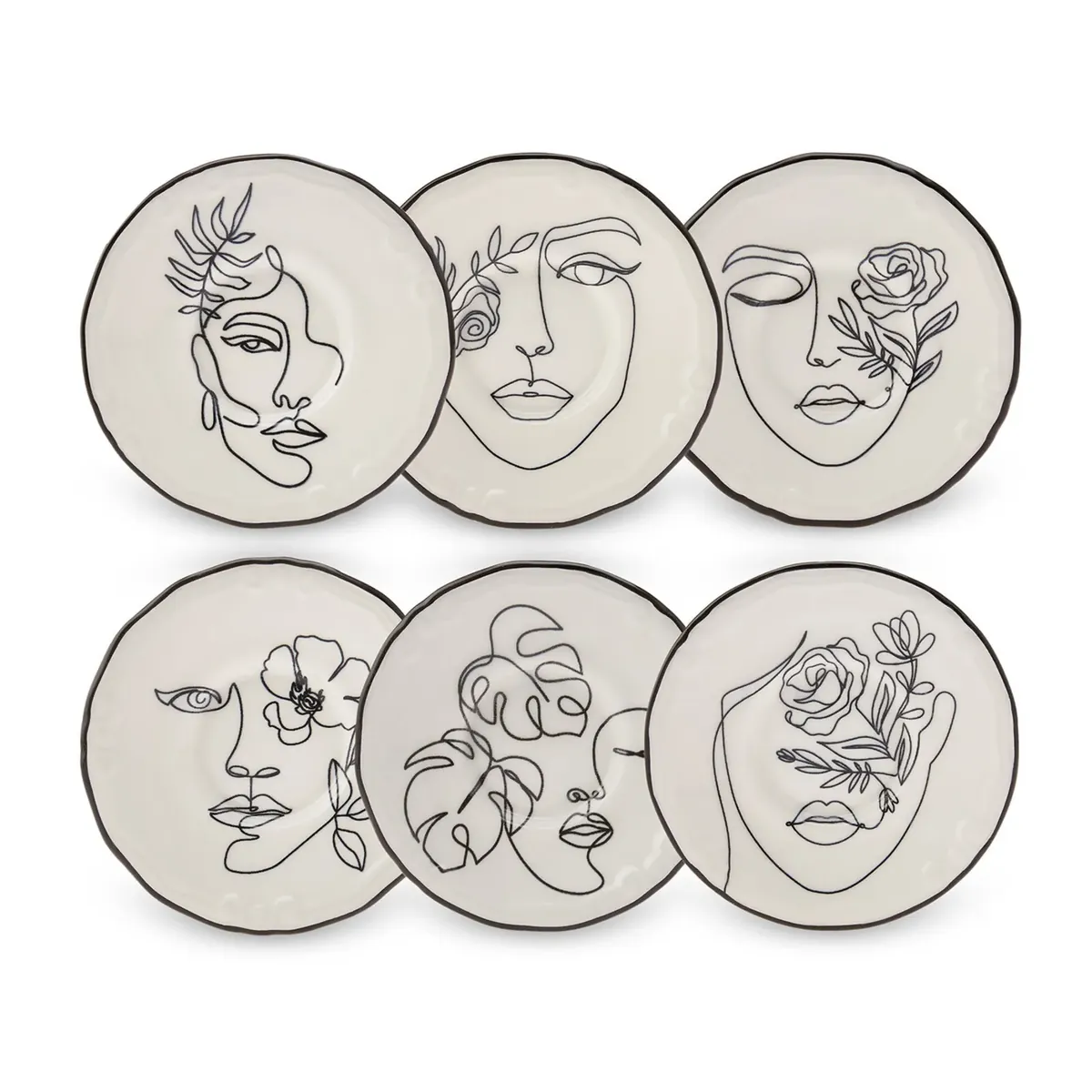 Karaca Face 6-teiliges Kuchenteller-Set