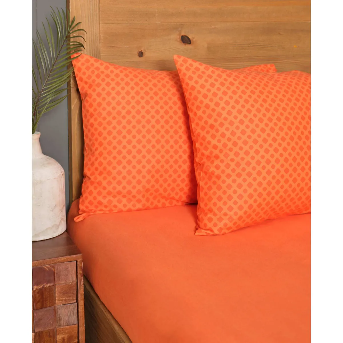Sarah Anderson Mitsy Orange 100% Baumwolle Doppelspannbetttuch-Set