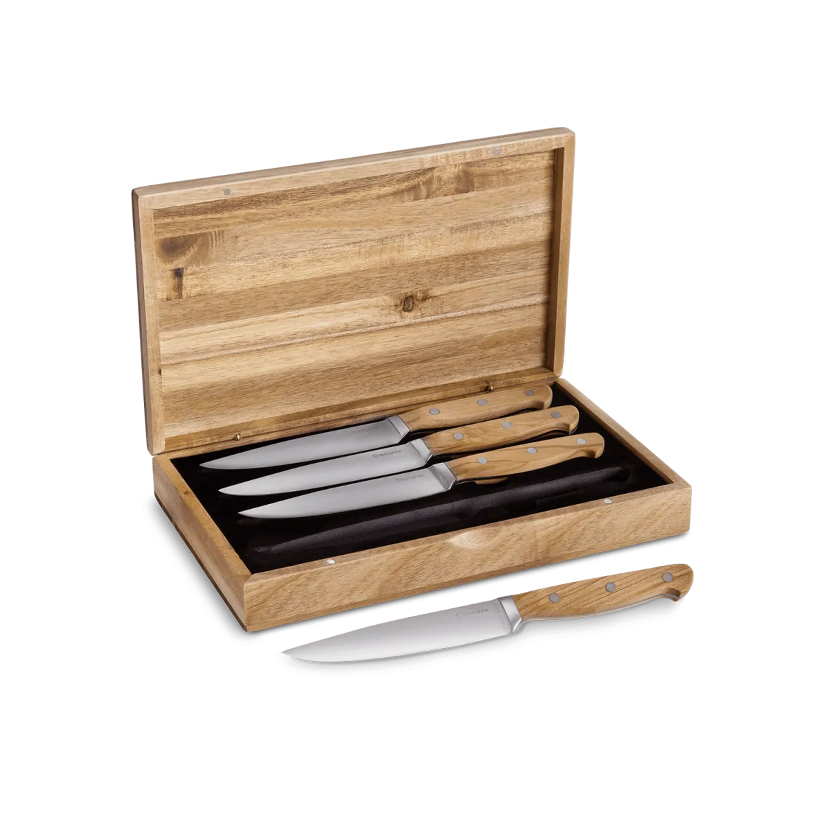 Steakmesserset Stan mit Olivenholzgriffen