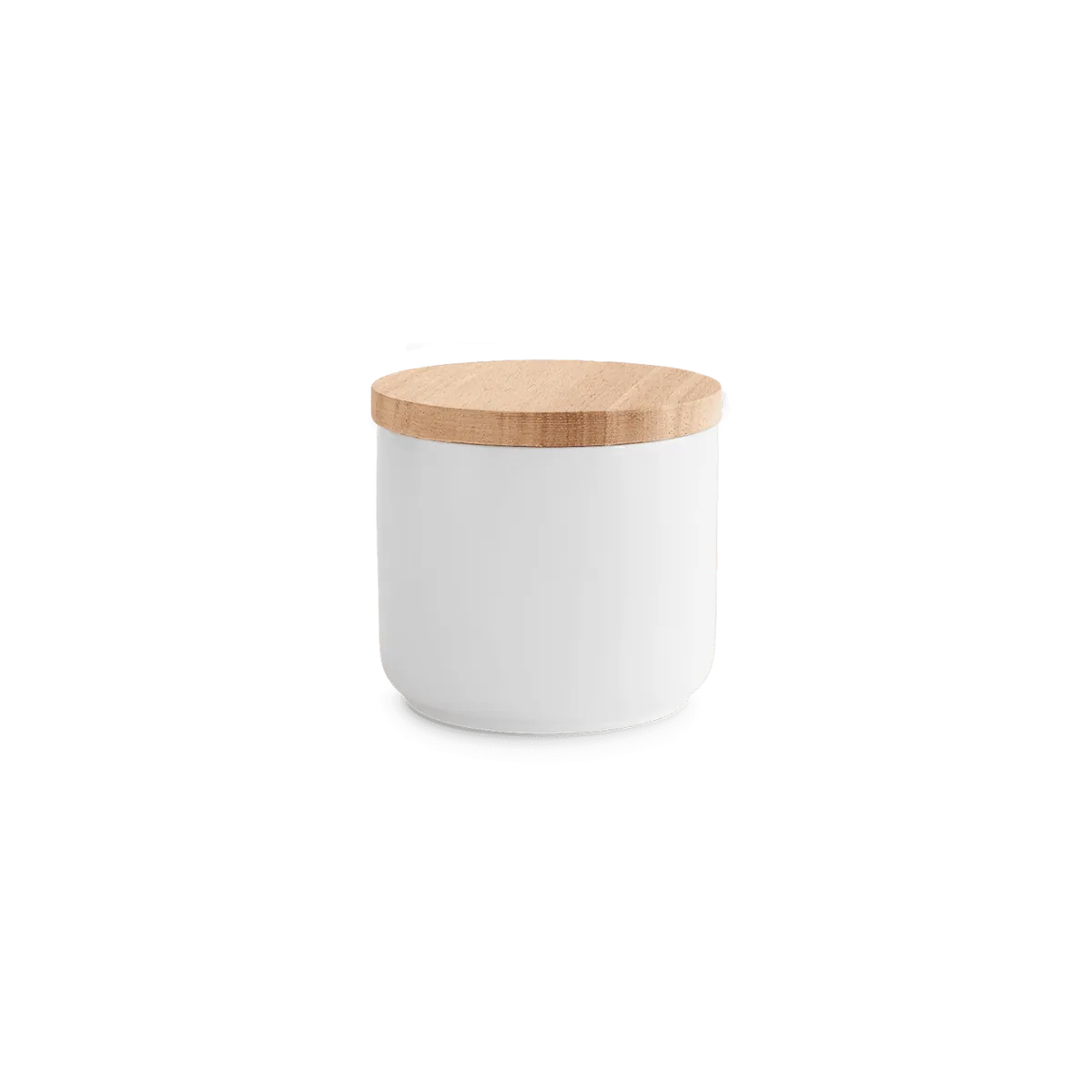 Keramik Vorratsdosen mit Holzdeckel Sweet Scandi - Weiß (10x9cm)