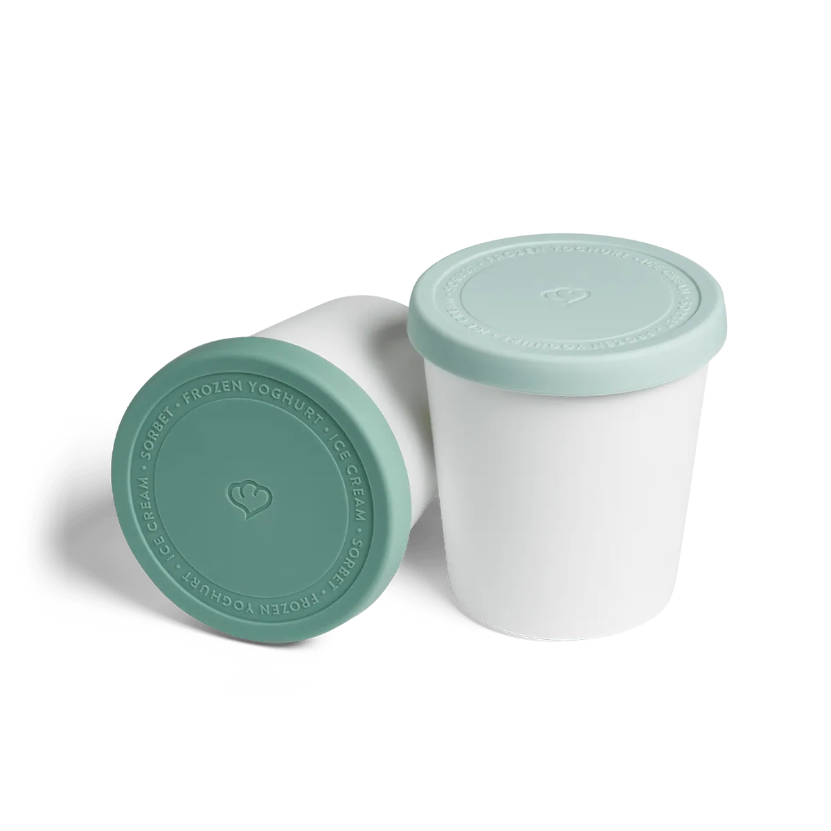 2er-Set Eisbehälter für Speiseeis 1 L, BPA-frei - Mint/Weiß