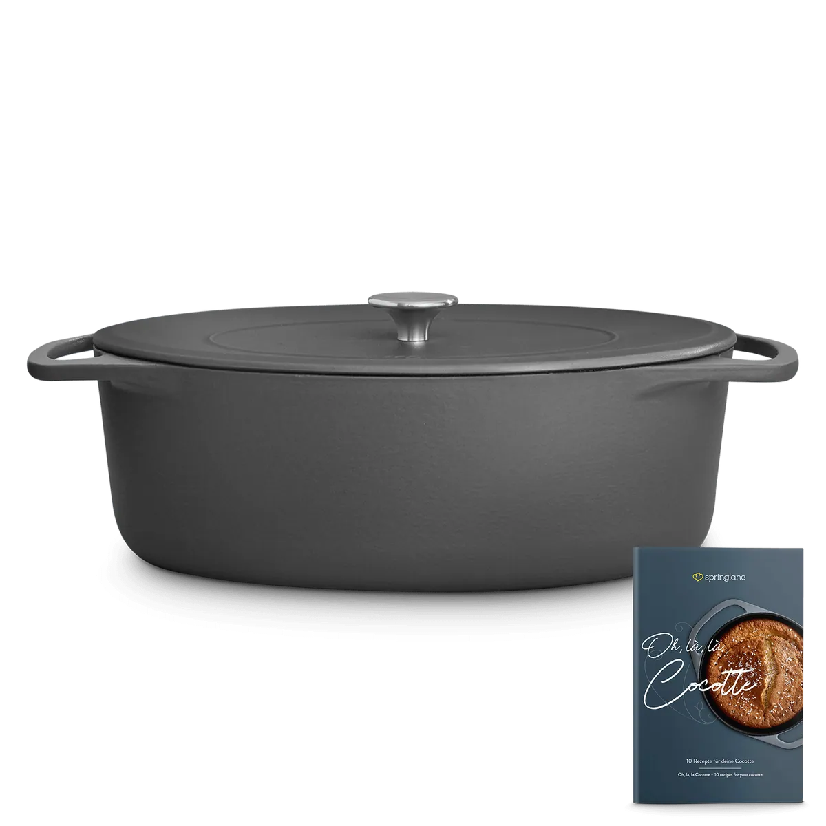 Cocotte Gusseisen oval 33 cm,  für alle Herdarten inkl. Induktion - 6,5 Liter