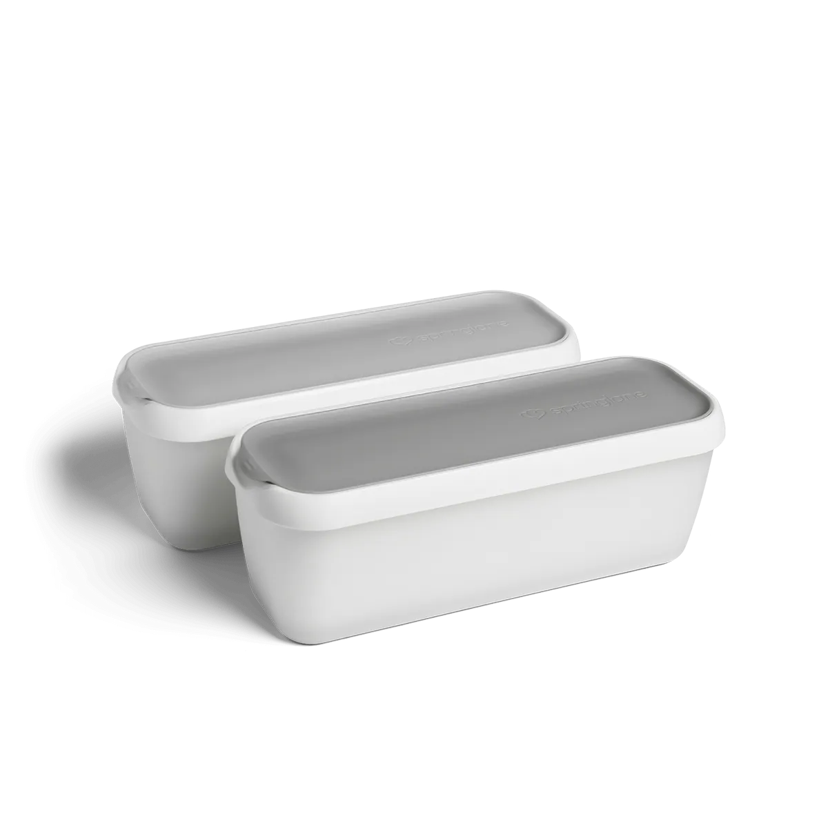 2er-Set Eisbehälter 1 L, 28 x 10 x 10 cm, BPA-frei - Grau/Weiß