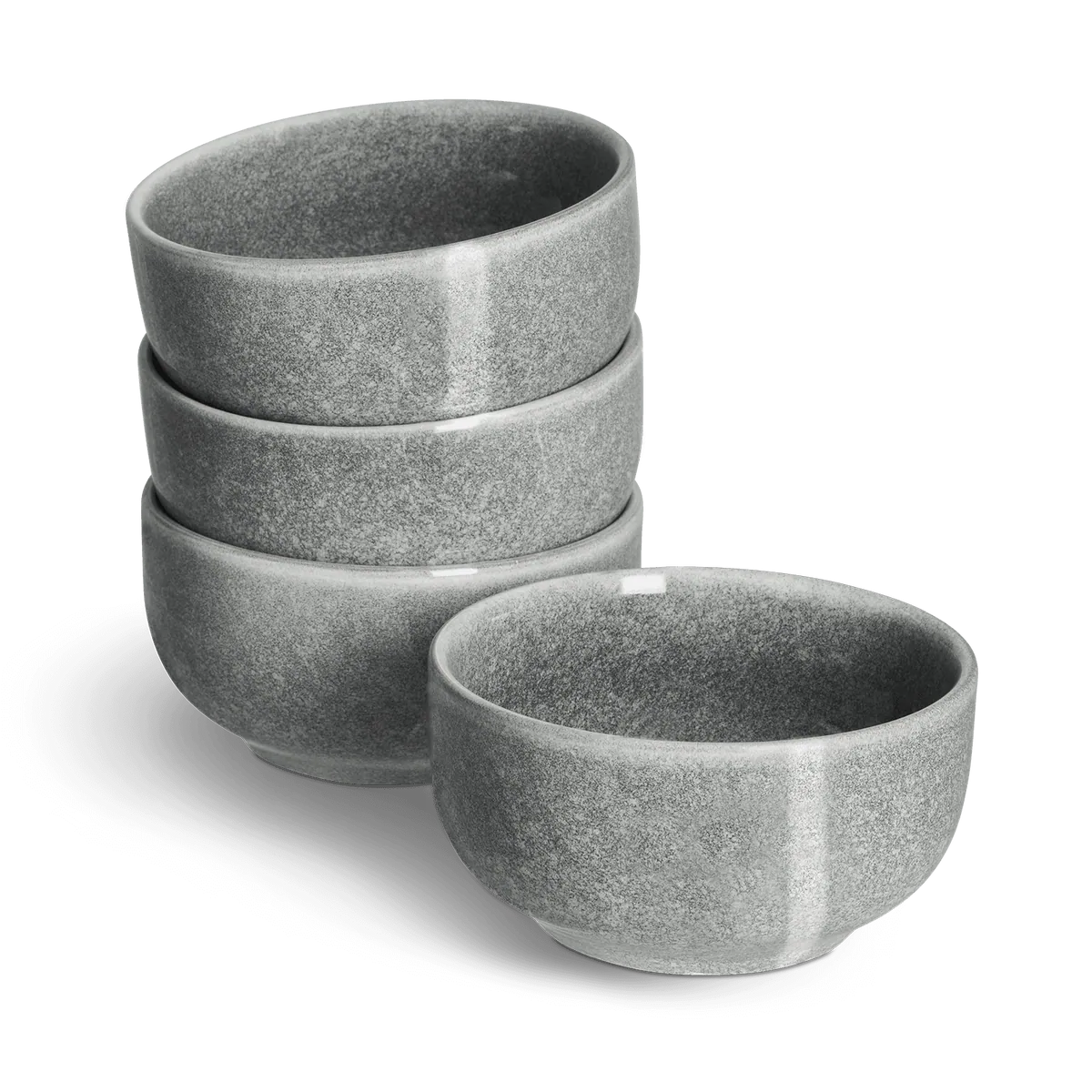 Schale klein 4er-Set - Misty Cliff, Steingut, Grau