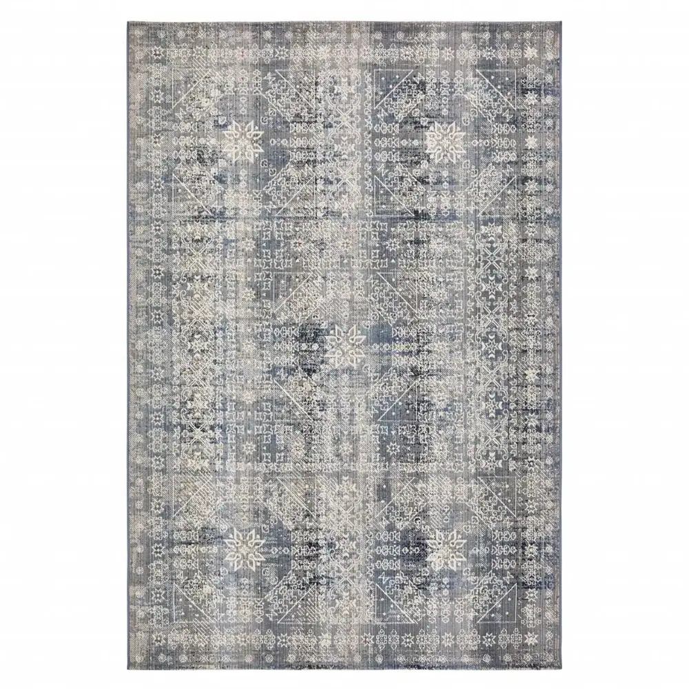 Kaşmir Halı 7/24 Alaca Patchwork Teppich Blau 120 x 180