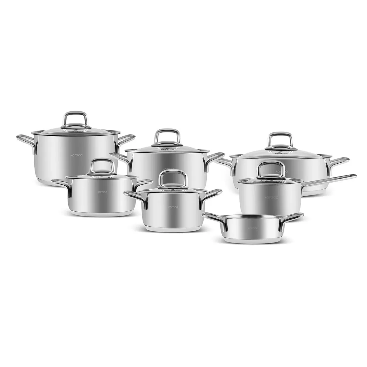 Karaca Sakura PowerSteel 316+ Stahl 13 Teile Kochtopfset
