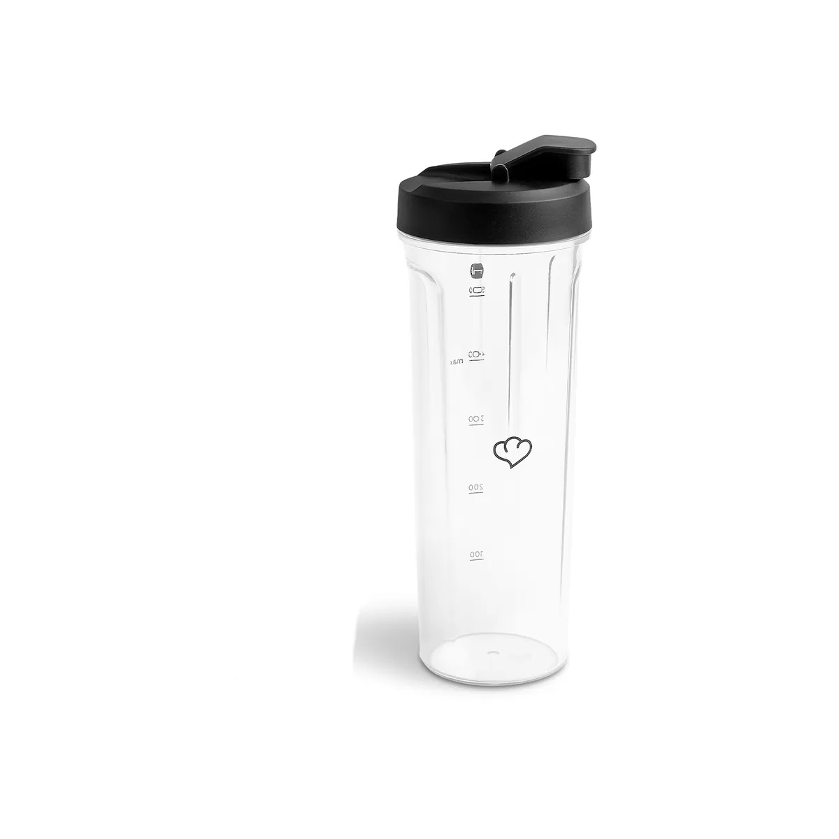 To-Go-Mixflasche inkl. Trinkdeckel f. Mixer Hanno - Anthrazit/Schwarz